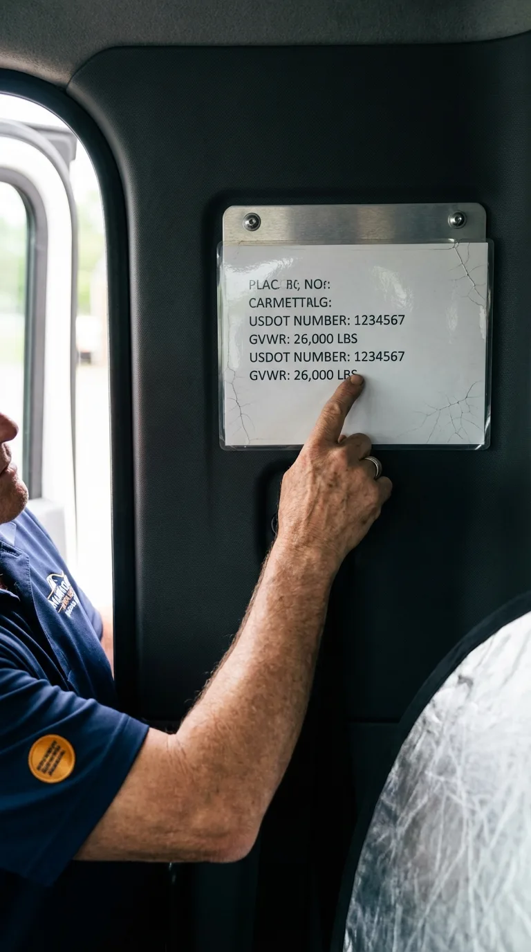 USDOT licensing placard verification in Laporte